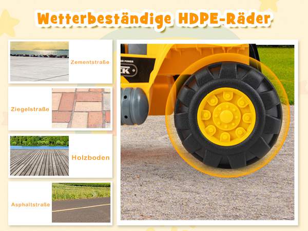 Sitzbagger mit Eingebautem Ablagefach Kinderbagger mit 4 Sound-Tasten Bagger Spielzeug