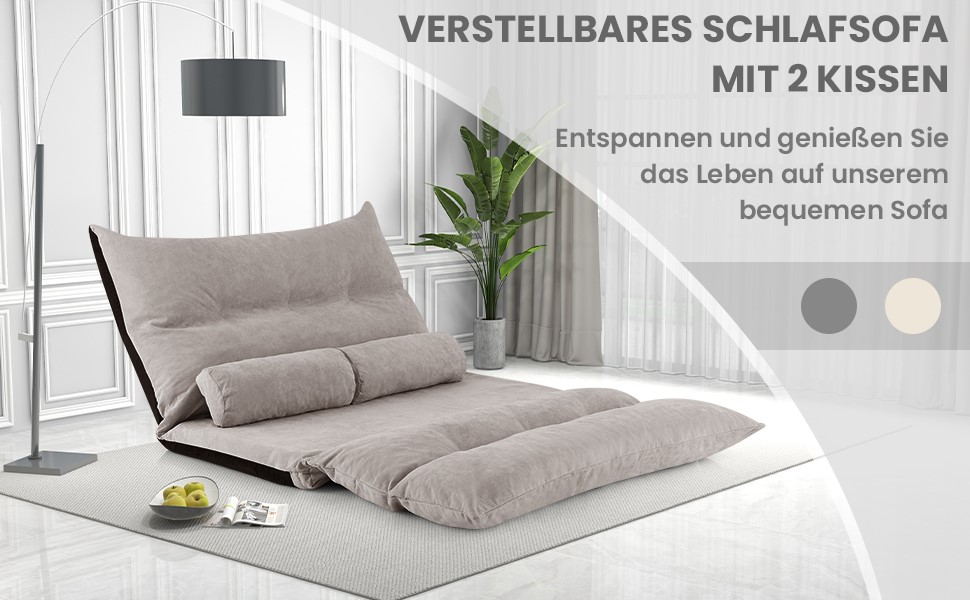 bodensofa mit nackenkissen