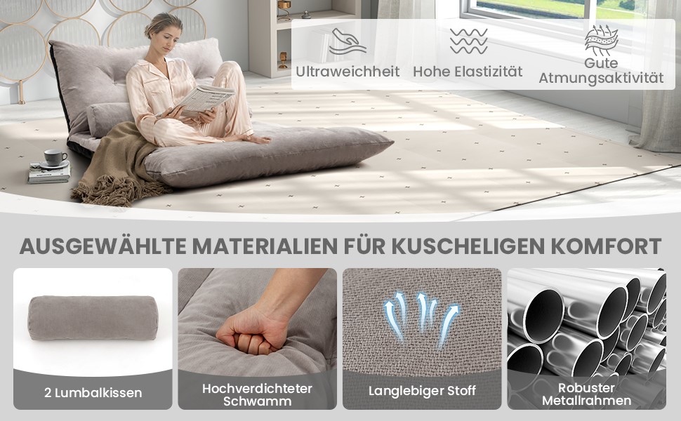 schlafcouch mit 42 rückenlehnenpositionen