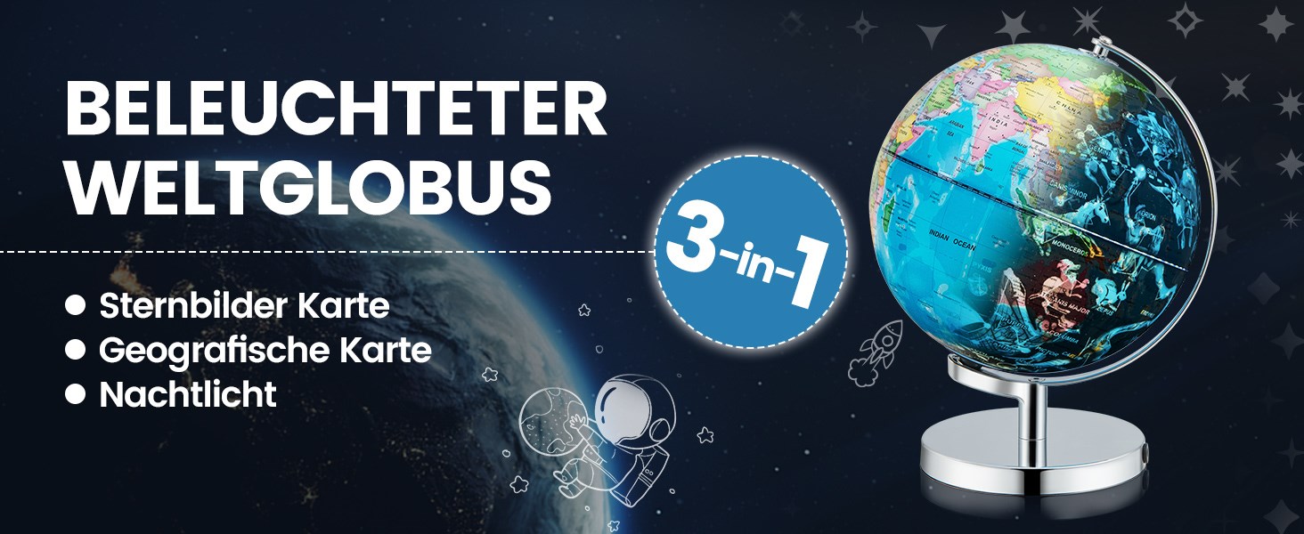 3-in-1 weltglobus