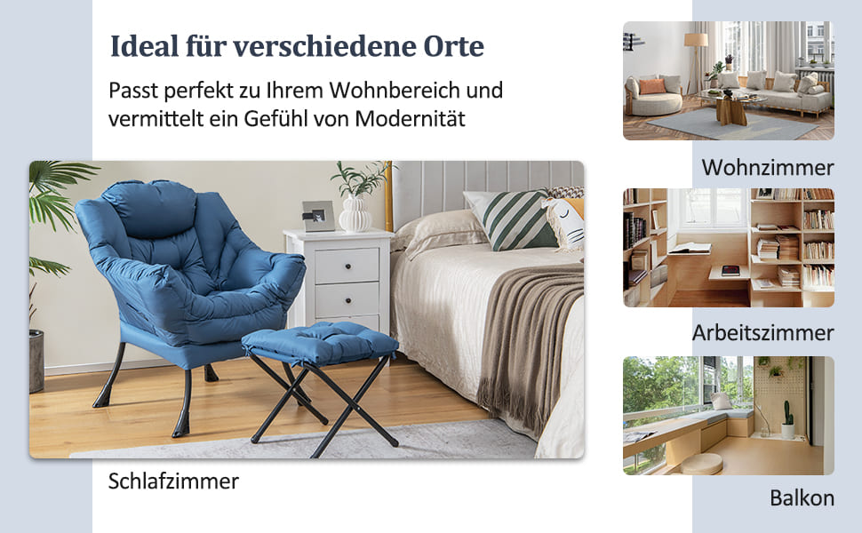 einzelner Sessel mit hoher Rückenlehne