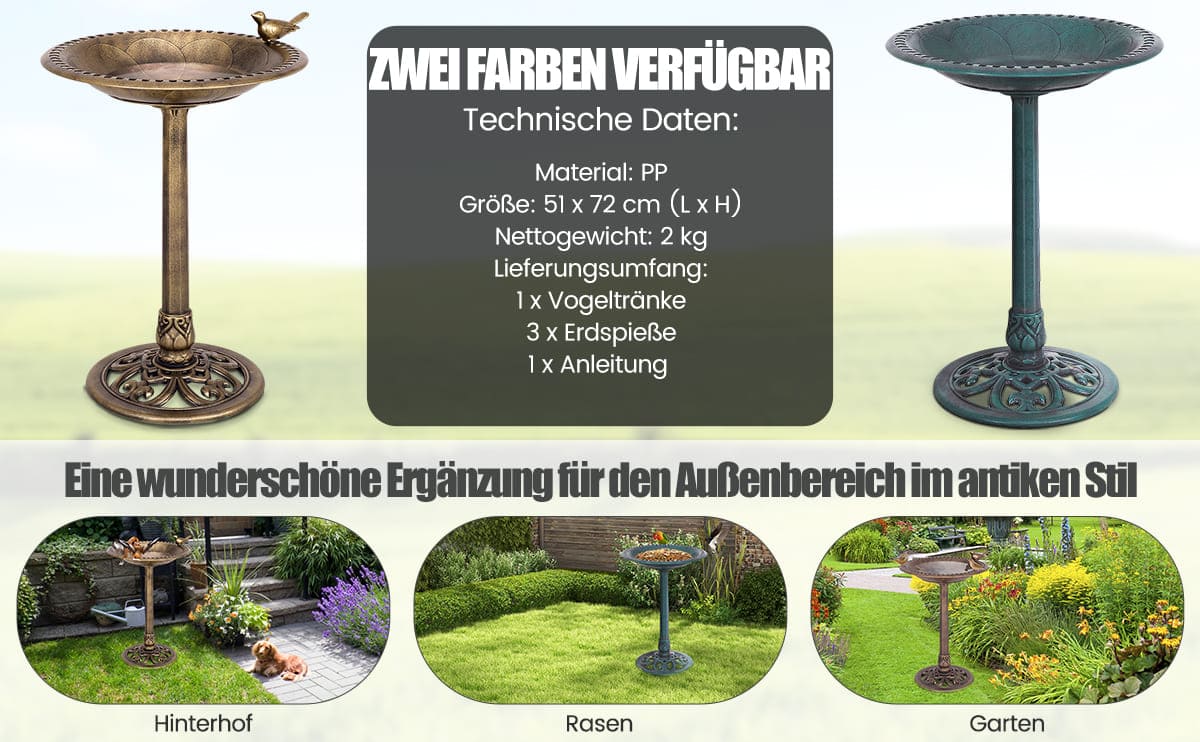 Standvogelfuttertränke für draußen