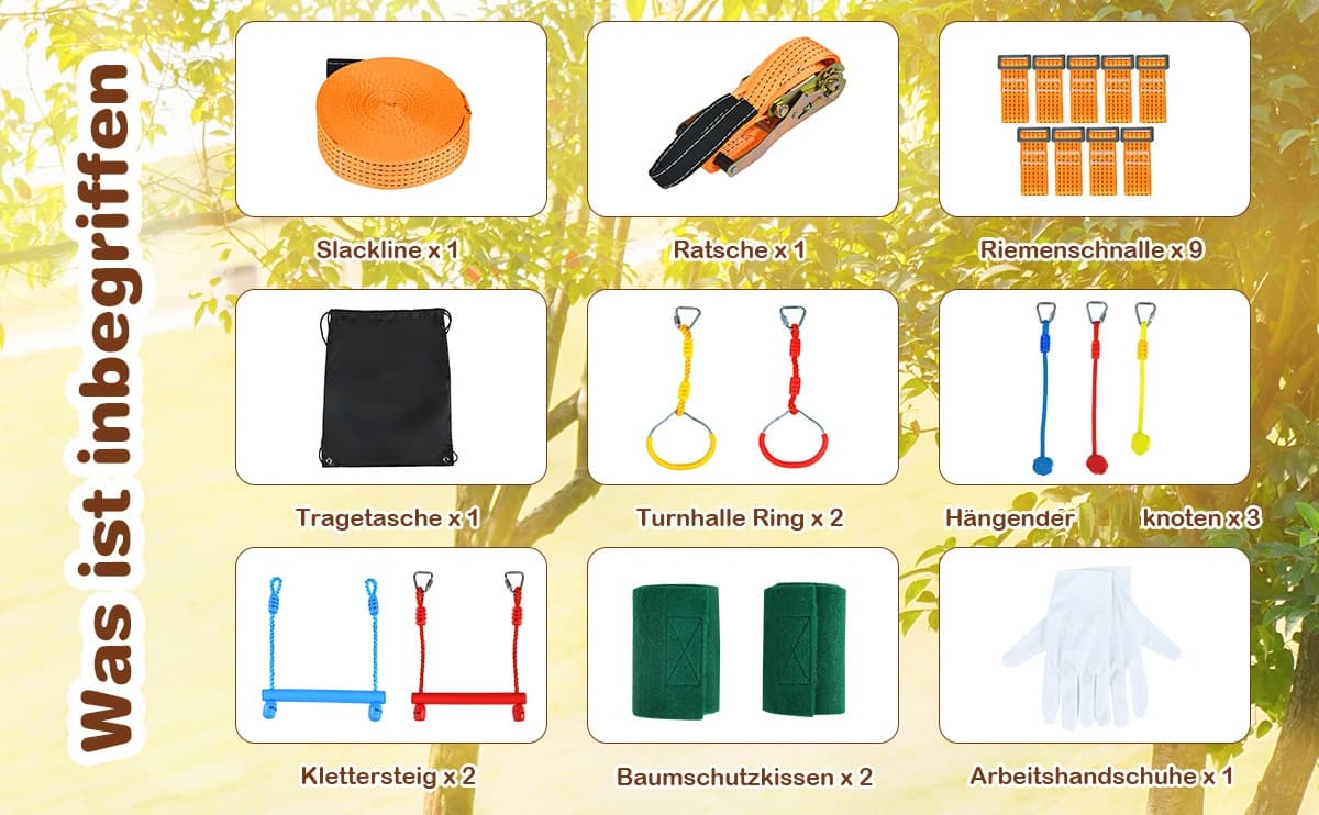 langlebiges slackline set