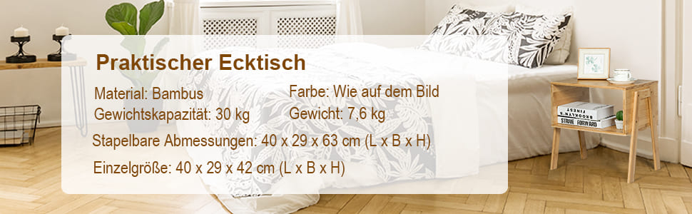 Set mit 2 Beistelltischen Beistelltische Nachttische Nachttische stapelbarer Beistelltisch Nachttisch