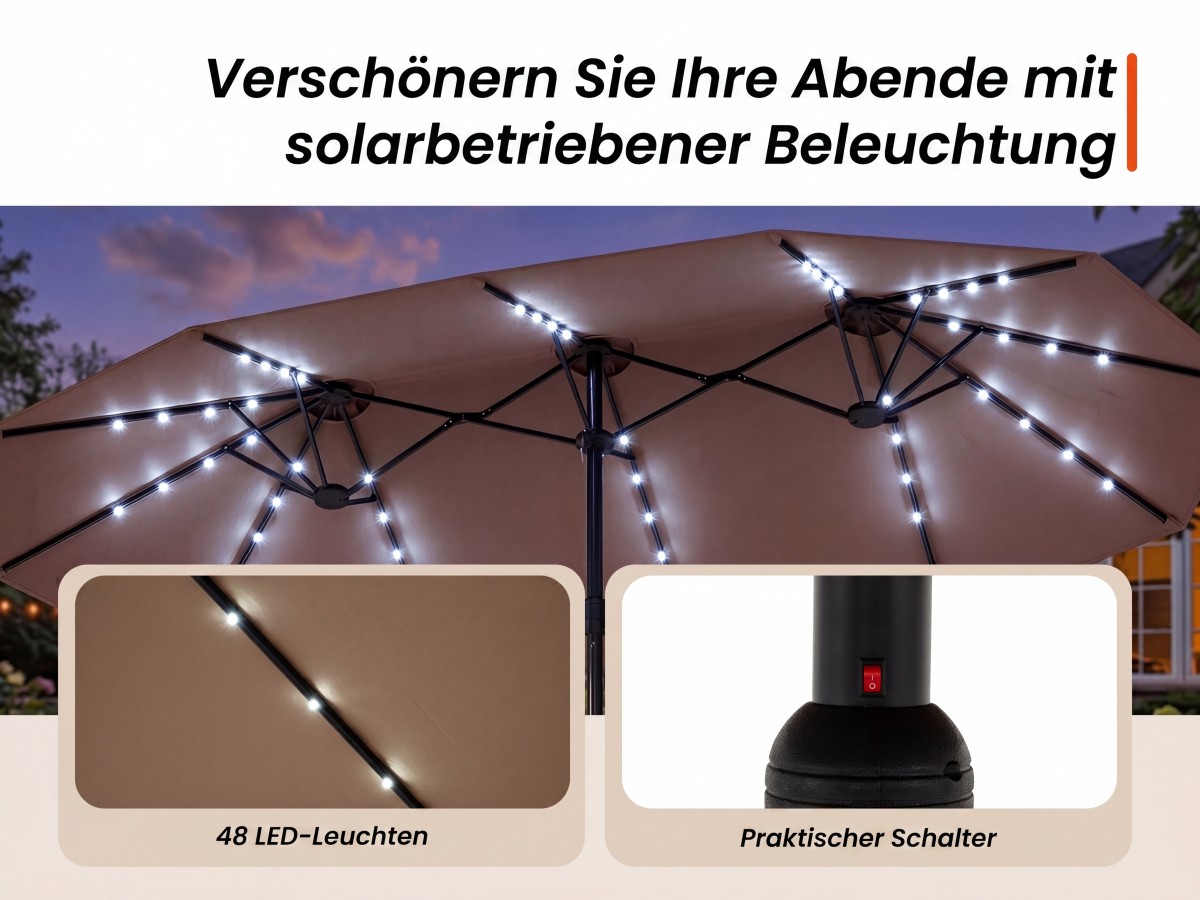 gartenschirm mit solar-leds