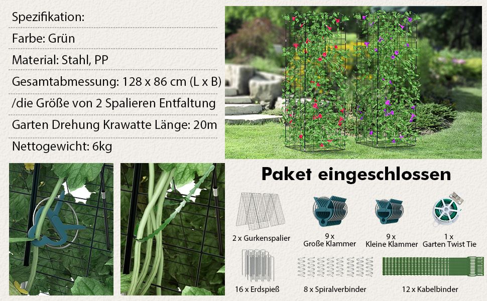 klappbares gurkenspalier
