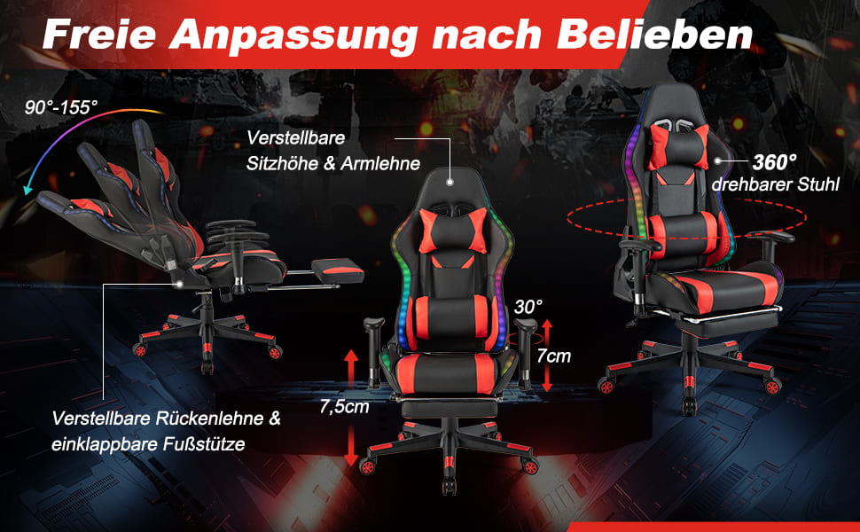 verstellbarer computerstuhl