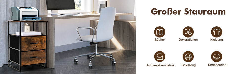 3-Schubladen-Kommode mit oberem Regal