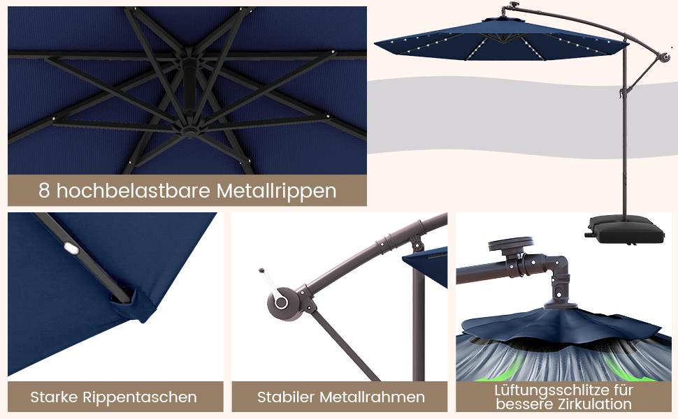 Großzügiger Cantilever Schirm