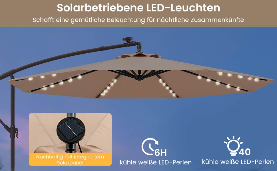 Großzügiger Cantilever Schirm