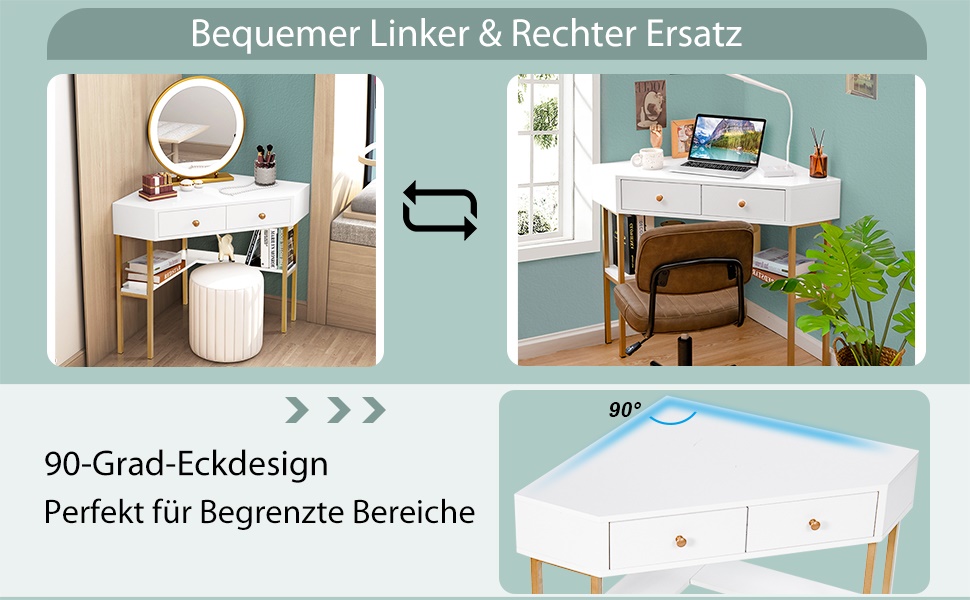 eckschreibtisch für kleine räume