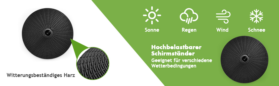 Wasserdichter Schirmfuß