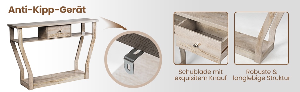 3-stöckiger Holzkonsolentisch