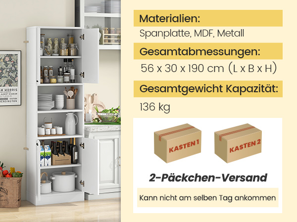 Freistehender Hochschrank