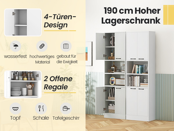 Freistehender Hochschrank