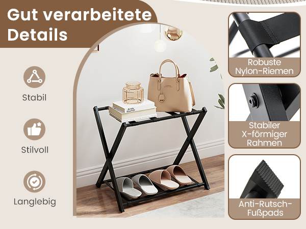 Platzsparende Gepäckablage