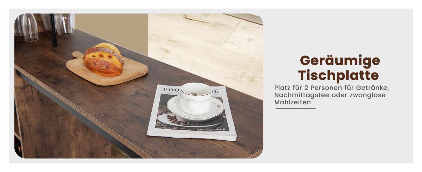 Bartisch-Set mit 2 Hockern