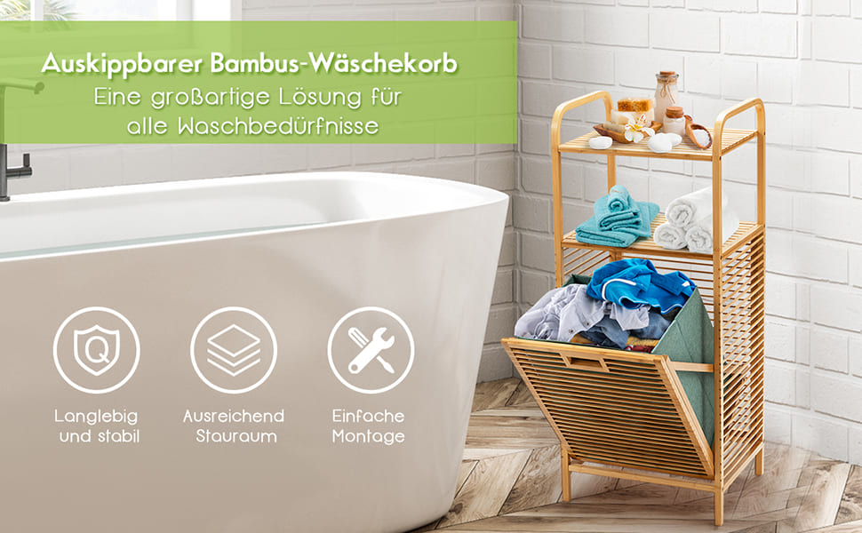 wäschekorb aus bambusholz