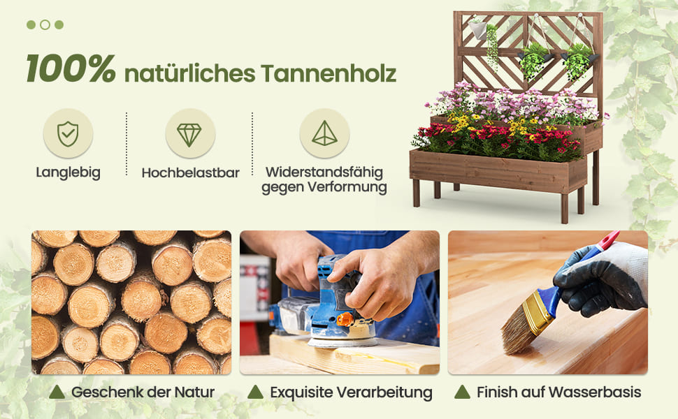 erhöhtes Gartenbett für Kletterpflanzen