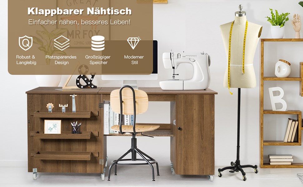 nähtisch nähmaschinenschrank
