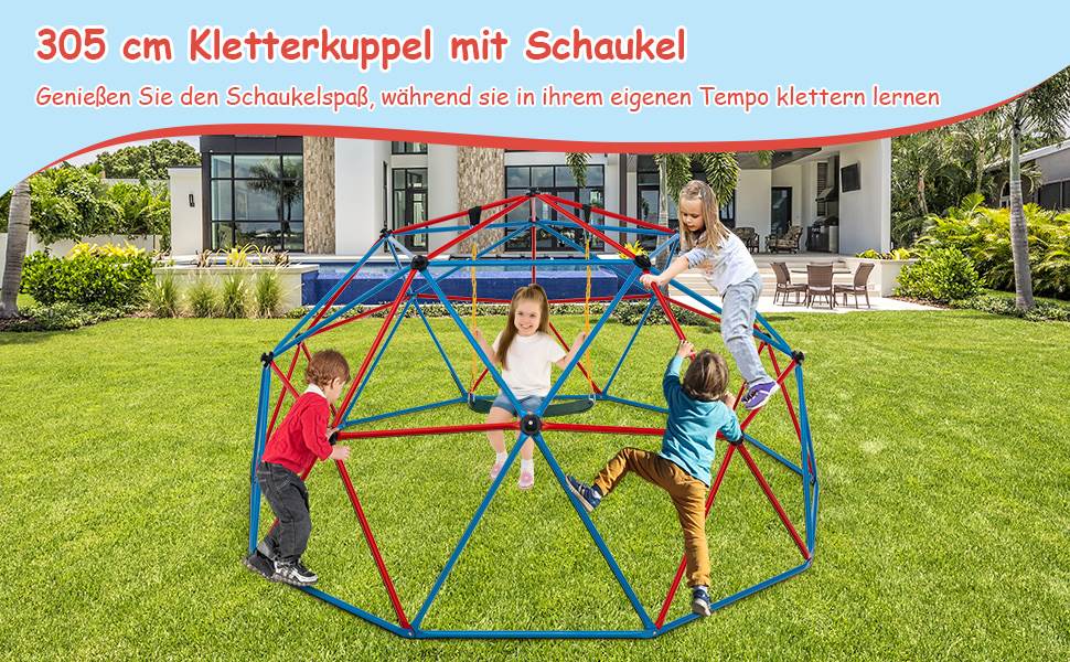 Kletterkuppel mit Schaukel