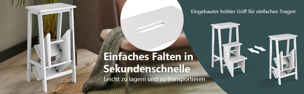 tritthocker aus gummiholz klapphocker