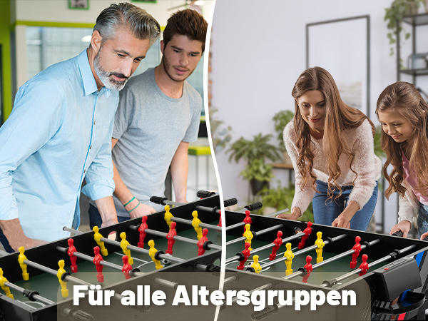 fußballtisch mit leicht greifbaren stangen