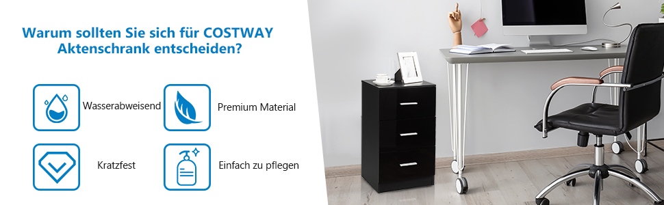 Standcontainer unter dem Schreibtisch