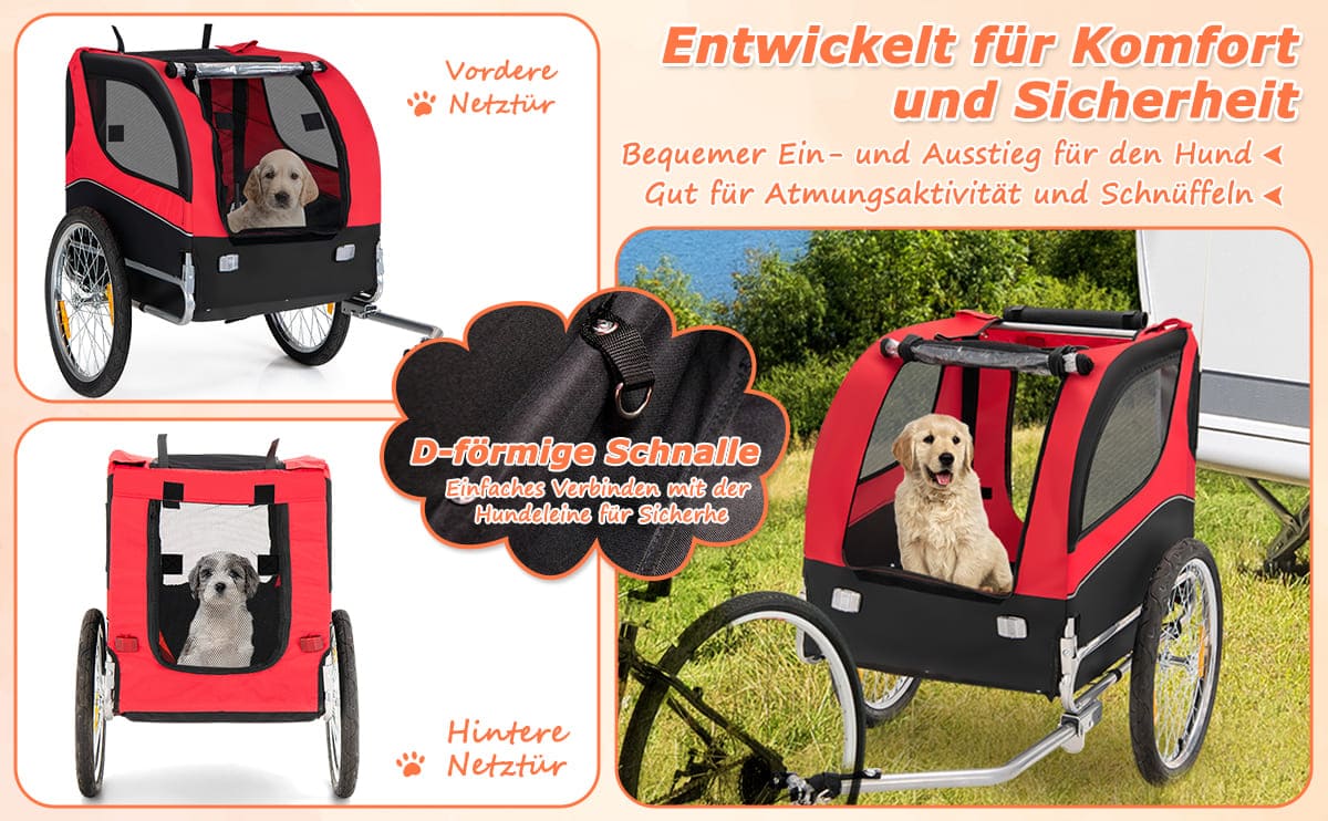 Haustieranhänger für kleine & mittelgroße Hunde