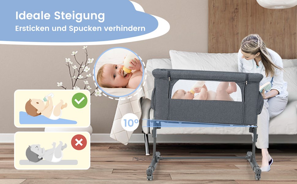 h&ouml;henverstellbares Beistellbett