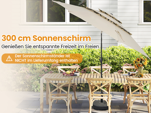 300 cm großer sonnenschirm
