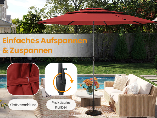  gartenschirm mit kurbelgriff