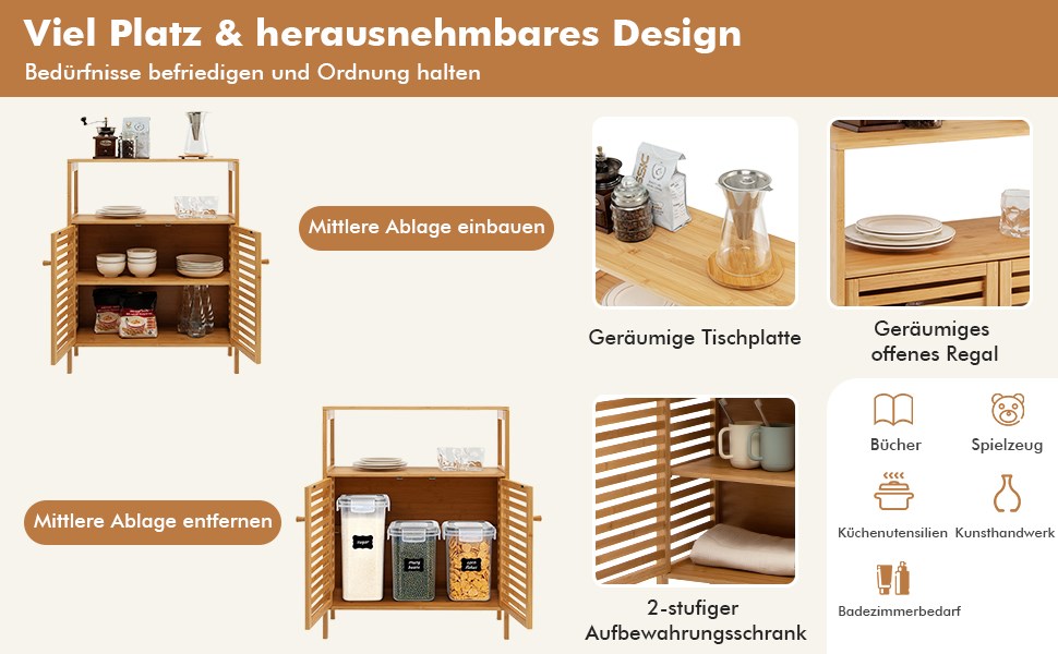 Bambus-Bodenschrank