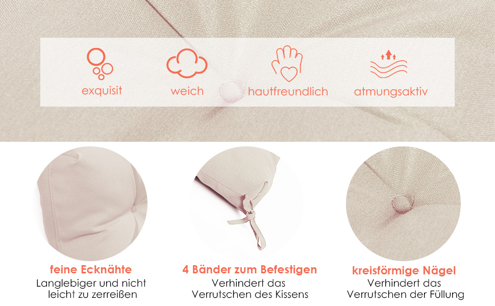 sitzkissen mit 3 fach verstellbarer r&uuml;ckenlehne