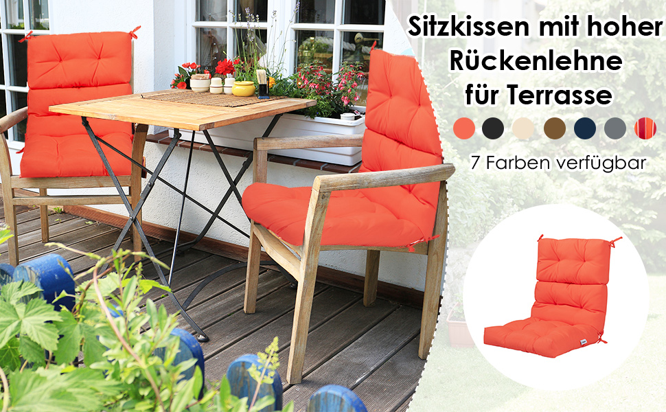 stuhlkissen mit hoher r&uuml;ckenlehne