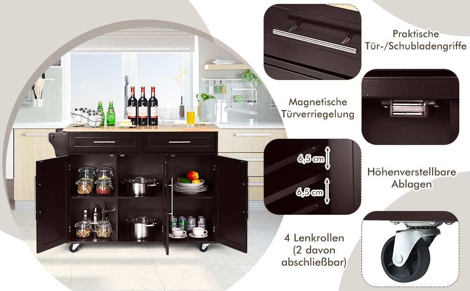 Küchenschrank mit verstellbaren Regalen
