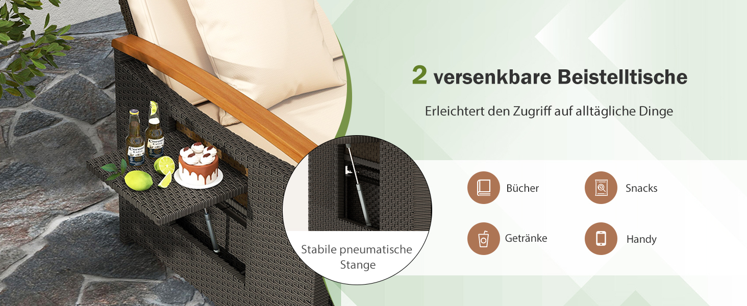 rattan sofa mit kissen