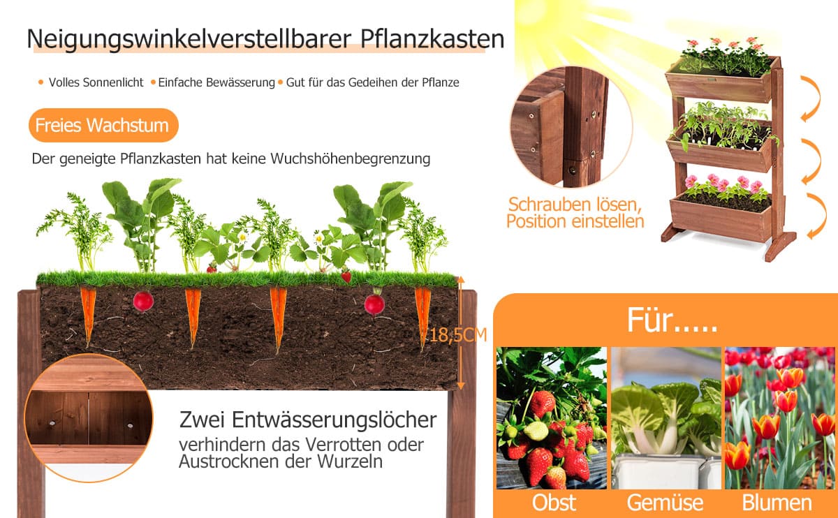 3-stufiges holzregal