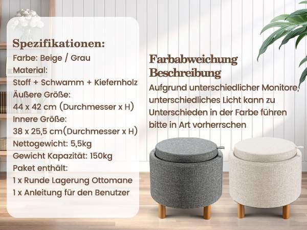 Platzsparender Fußhocker