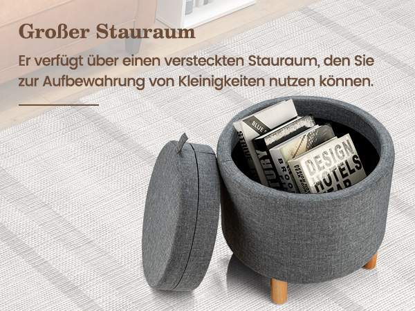 Platzsparender Fußhocker