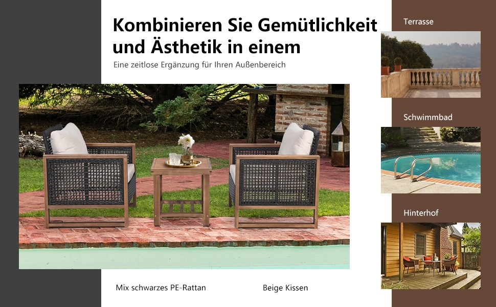 3-teiliges Terrassen-Set