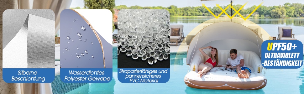 Poolplattform mit verstellbarer Überdachung