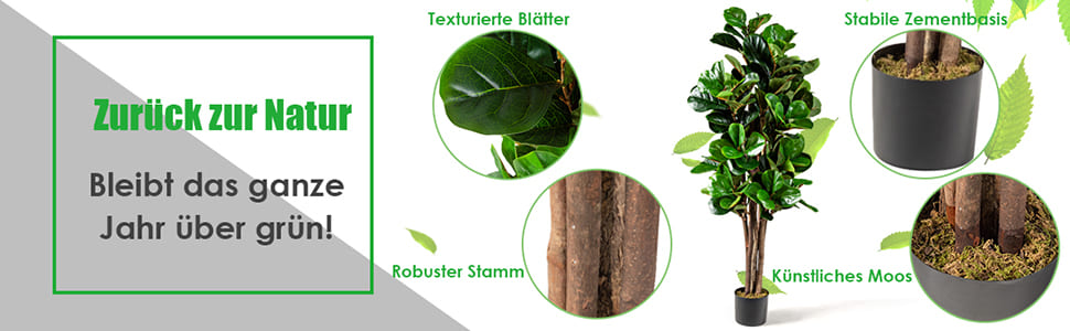 künstlicher baum mit simuliertem Moos
