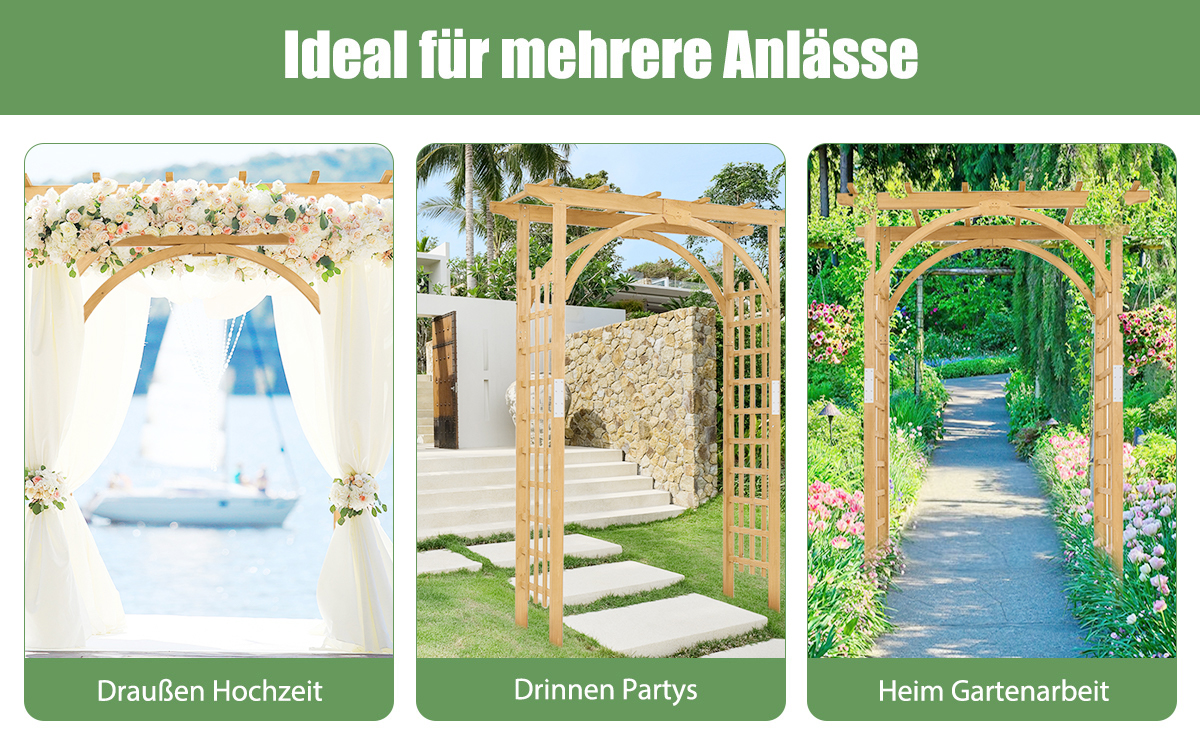gartenbogen aus massivholz