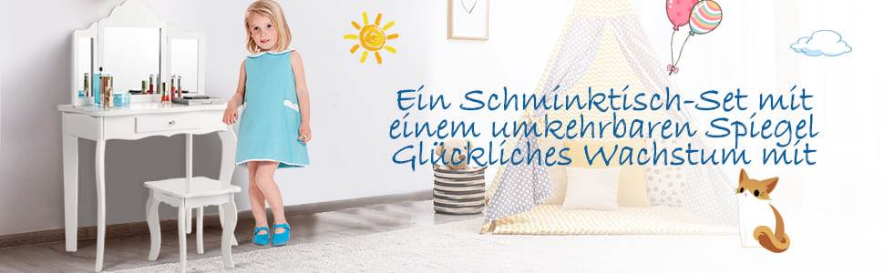 Frisiertisch-Set mit Schublade