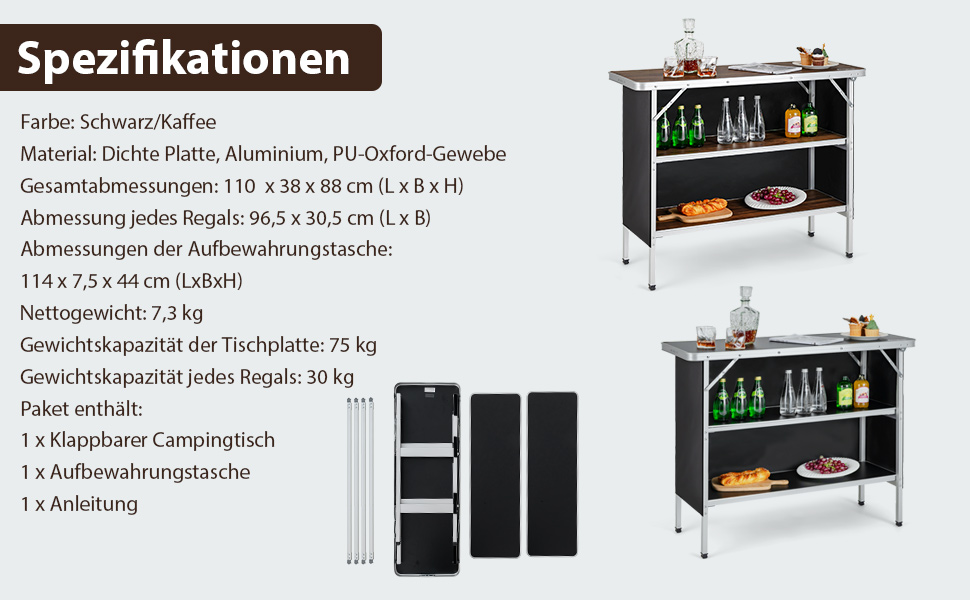 Klapptisch aus Aluminium