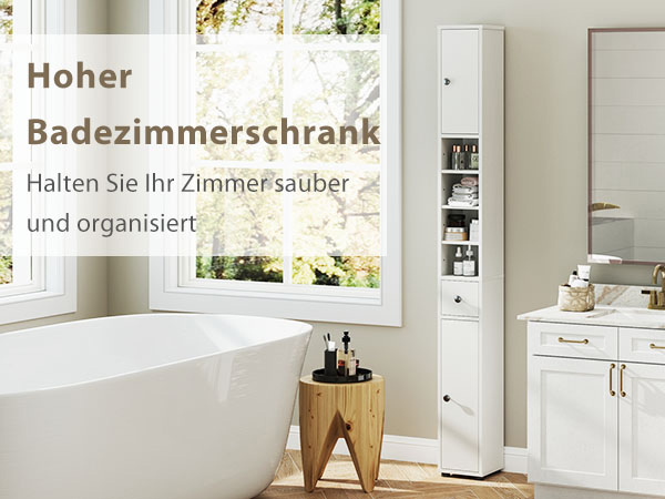 Aufgeräumtes Badezimmerregal