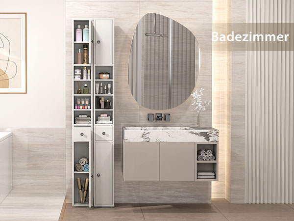 Aufgeräumtes Badezimmerregal