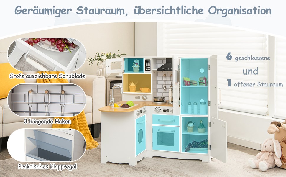 L-förmige Spielzeugküche für Kinder