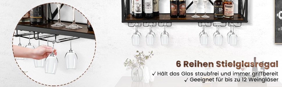 industrielles weinregal zur wandmontage